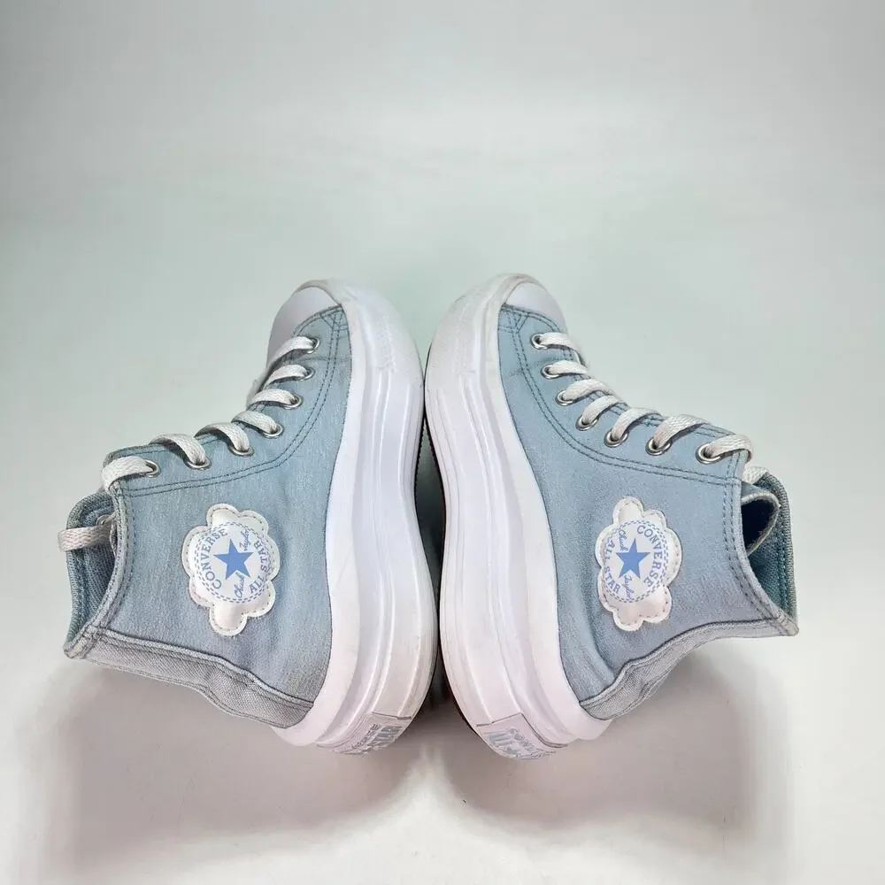 Converse Chuck Taylor All Star Move Light Blue Platform Shoes A03810C Youth Sz 2